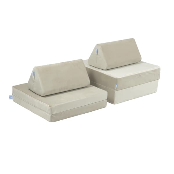 Montessori Standard Sammet Ecru Mini Leksoffa