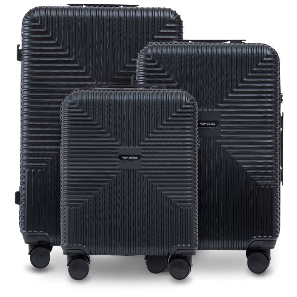 Sæt med 3 WINGS PC ECO SORTE kufferter