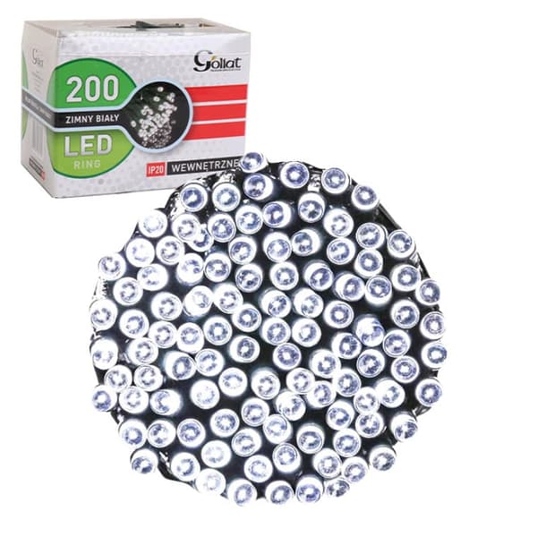 LED-julgransbelysning 200 ljus kallvit inomhus ringformat IP20
