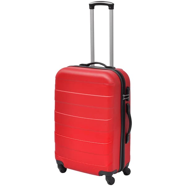 vidaXL Set med 3 resväskor, röd, 45,5/55/66 cm