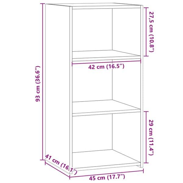vidaXL skab brunt egetræ 45x41x93 cm træbaseret materiale