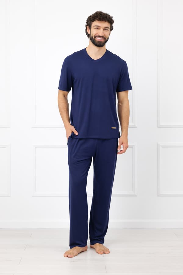 Chord herrpyjamas, kortärmade, långbyxor M