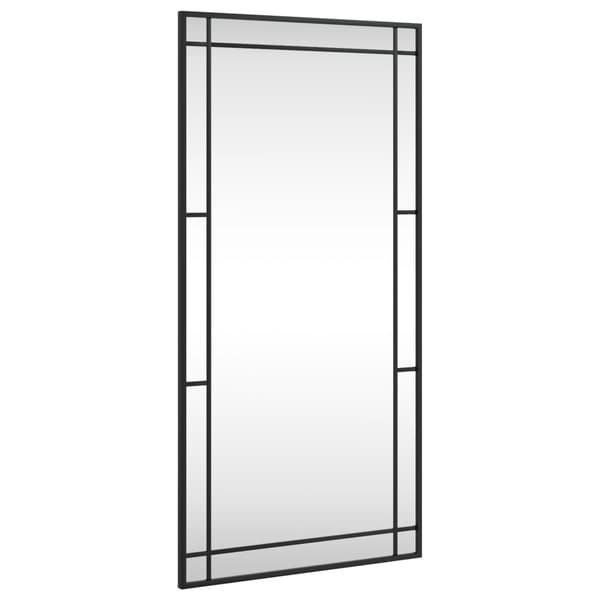 vidaXL Väggspegel, svart, 50x100 cm, rektangulär, järn