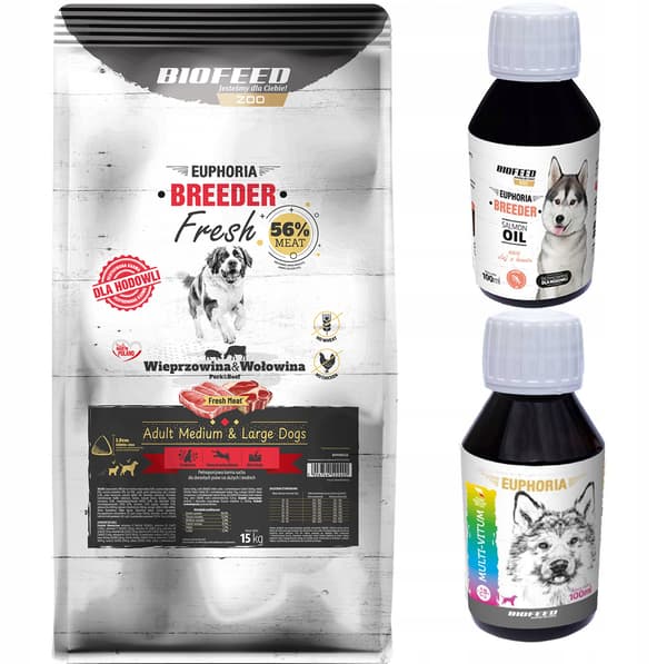 TØRT SVINE- OG OKSEKØDSKØD BIOFODER TIL STORE RACER 15 KG
