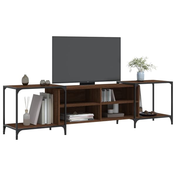 vidaXL TV-bord brunt egetræ 203x37x50 cm