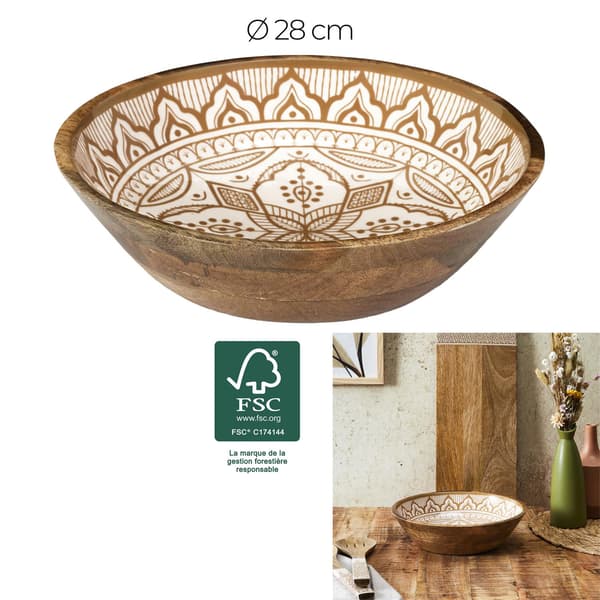 Marrakesh puinen kulho beige 28 cm