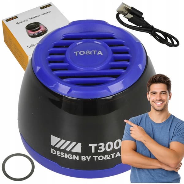 Trådløs Bluetooth-højttaler MP3 microSD LED Magnetisk BLÅ N65N