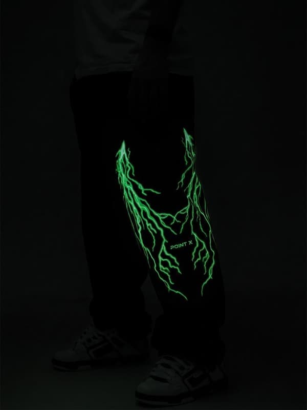 Sæt Hættetrøje + Bukser Sort/Fluo Point X Storm M