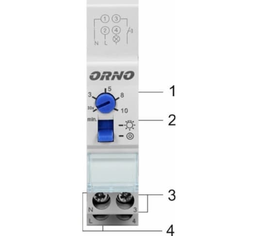LED-trapptimer för DIN-skena 2300W 10A 3-4 trådar