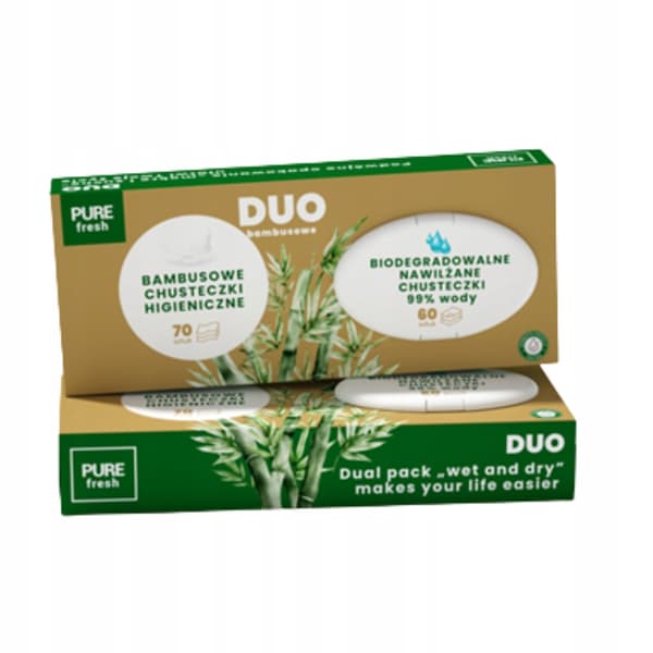 Pure Fresh Bamboo vådservietter til kroppen 1 x 130 stk.