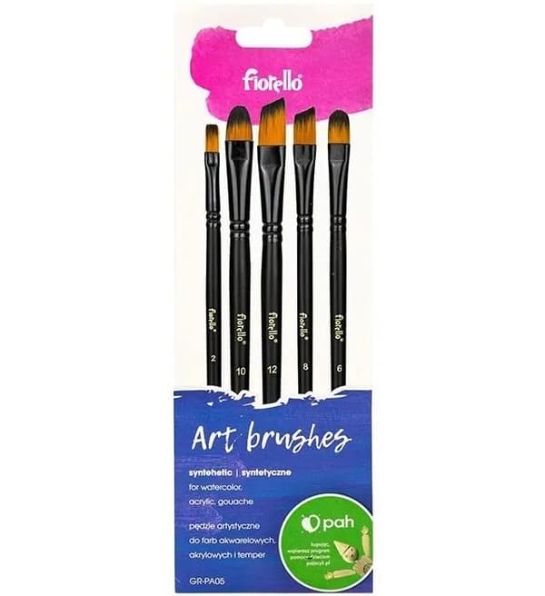 Nylon kunstpensler 5 stk.