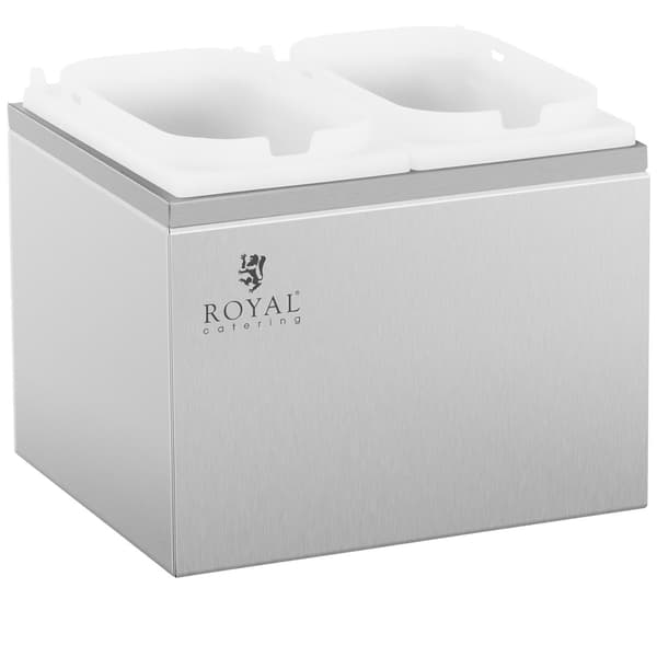 Dobbelt saucedispenser med pumpe i rustfrit stål 2 x 2 l
