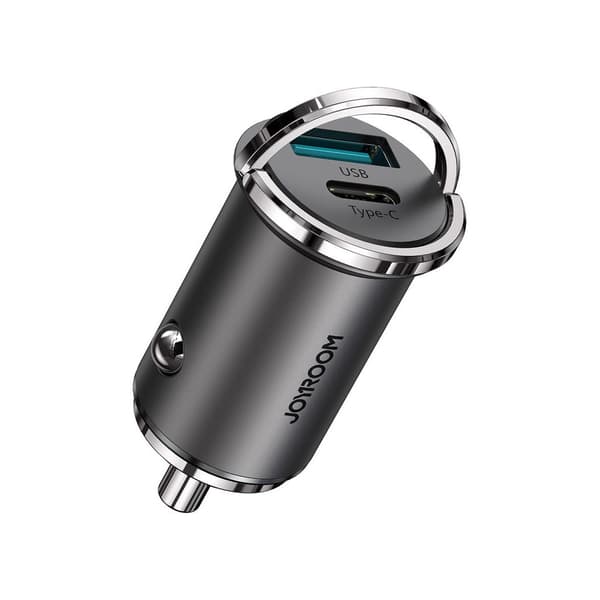 Hurtig USB-C USB Biloplader 45W 5A PD QC 3.0 AFC SCP Grå