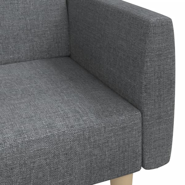 vidaXL 2-sits bäddsoffa, ljusgrå, klädd i tyg