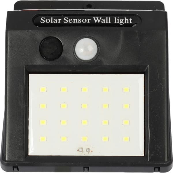 Solcellsdriven LED-lampa med rörelse- och skymningssensor, solcellsdriven, kallvit utomhusbelysning för panelmontering