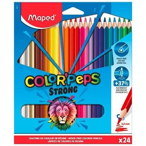 Colorpeps Starka triangulära pennor 24 färger