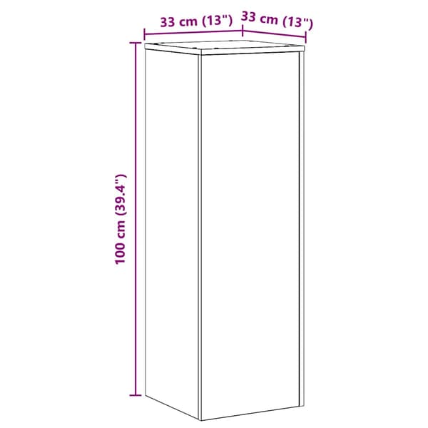 vidaXL Växtställ vit 33x33x100 cm