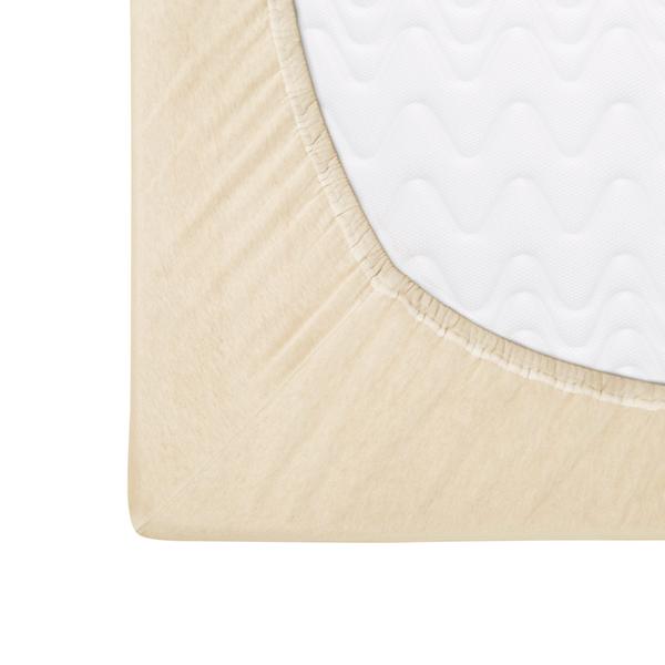 Stræklagen 140x200 elastisk JERSEY 100% BOMULD lys beige