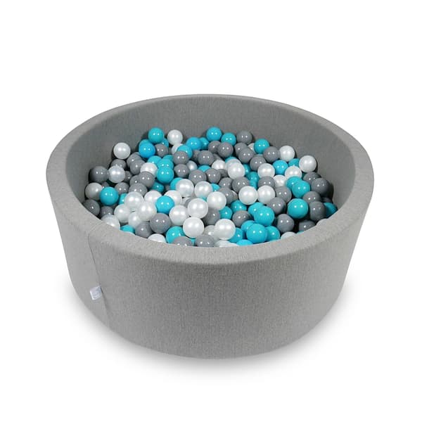 Tør pool 110x40cm grå med 500 bolde: turkis, grå, perlemor