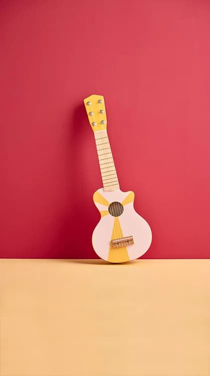 Kid's Concept - Gitara gul hvid