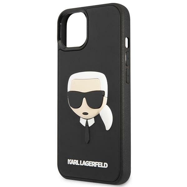 Karl Lagerfeld 3D gummi-etui med Karl's Head til iPhone 14 Plus, sort