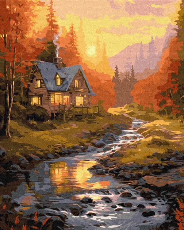 Maleri efter tal - Solrig dal 40x50cm