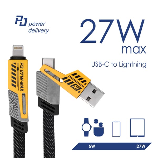 USB A + USB typ C / USB typ C + Lightning-kabel 1m AK-USB-57 65W