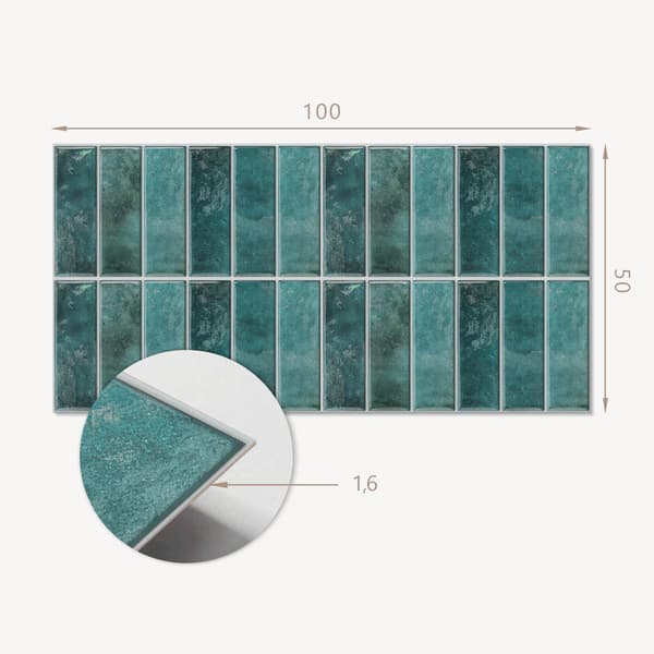 Självhäftande vinyltryckt panel 100x50 cm Chic rektangulära plattor