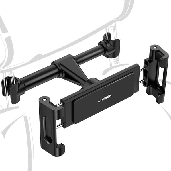 Auton älypuhelin- ja tablettiteline niskatukeen, musta