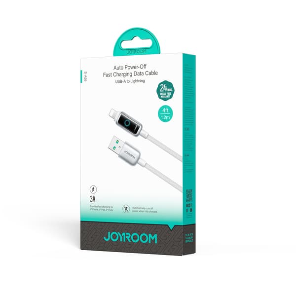 USB-A - iPhone Lightning 3A -kaapeli 1.2m - Valkoinen