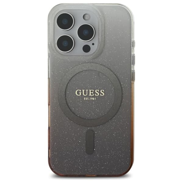 Guess IML Glitter Gradient MagSafe-etui til iPhone 16 Pro Max, brun