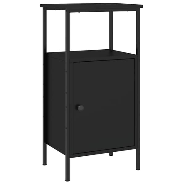 vidaXL sengebord, sort, 41x31x80 cm, træbaseret materiale