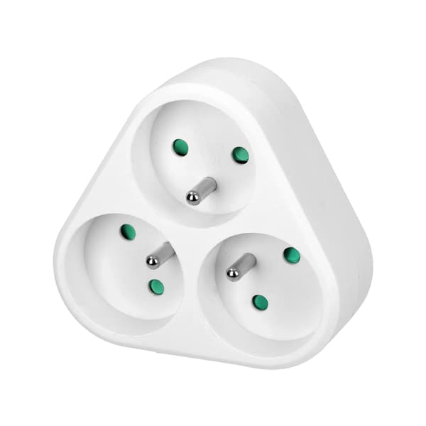 Splitter Elektrisk Splitter T-Stik Jordforbindelse Hvid
