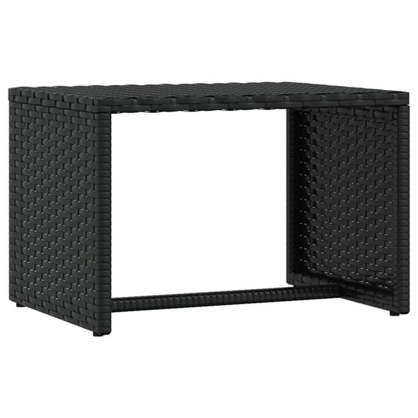 vidaXL liggestol med bord, 1 stk., sort, polyrattan
