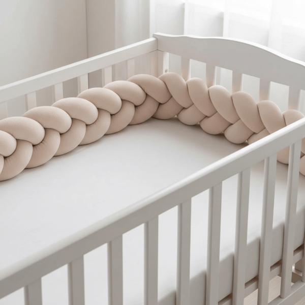 Flettet fløjlssengrande 180 cm (beige)
