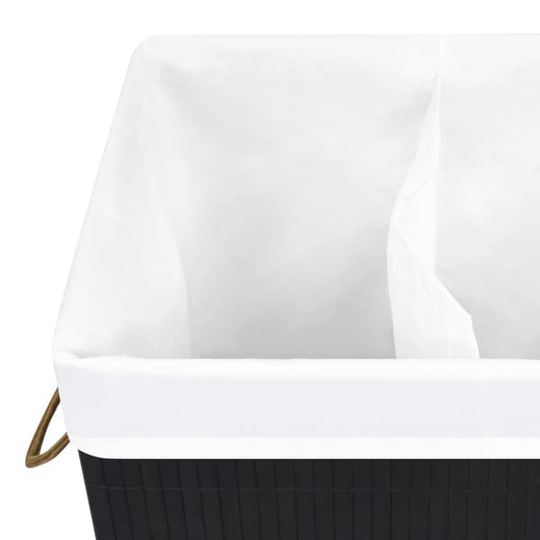 vidaXL Bambuinen pyykkikori musta 72 l