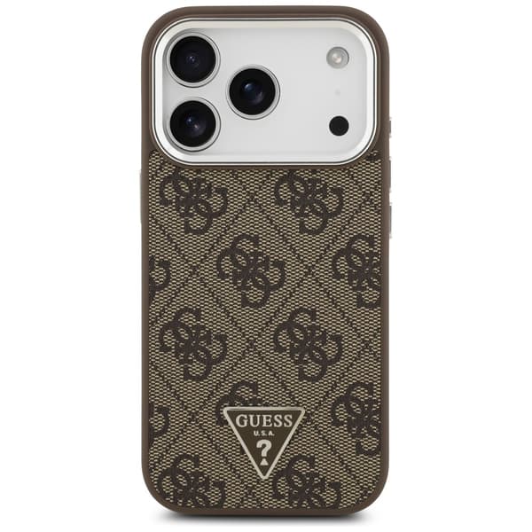Guess 4G Triangle Logo MagSafe-etui til iPhone 17 Pro brun sølv