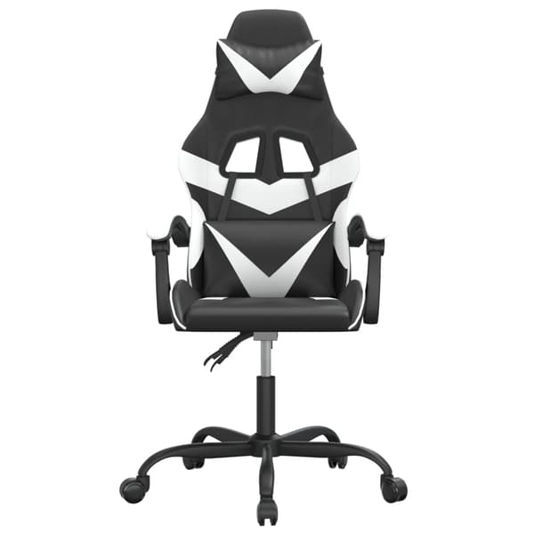 vidaXL gamingstol, sort og hvid, kunstlæder