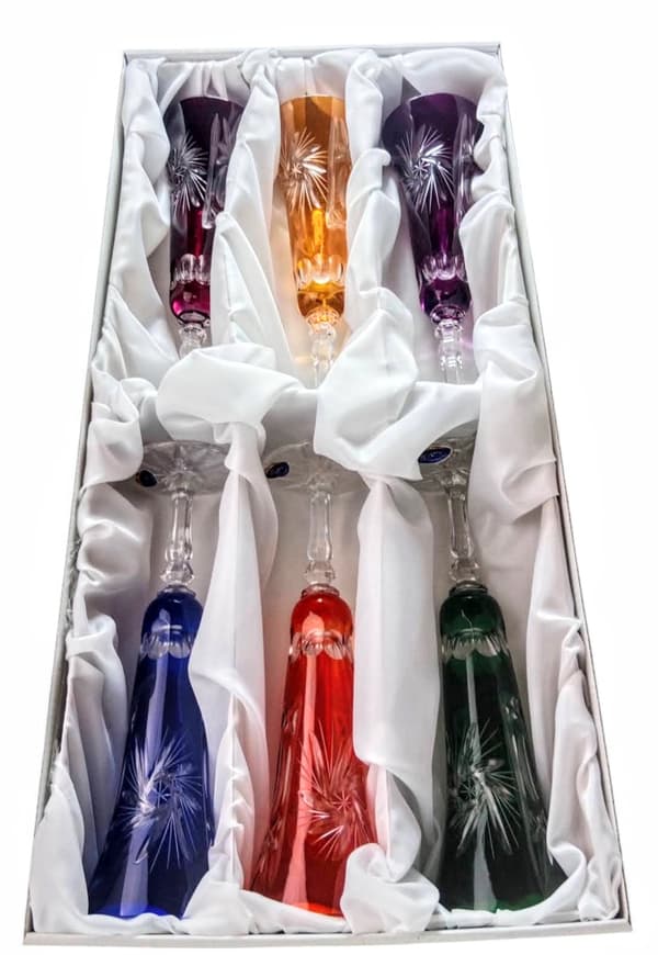 Färgglada kristallchampagneglas 170 ml Olive Grinder