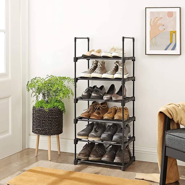 Sort modulært skoskab 106 cm