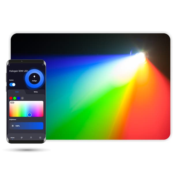 Halogen LED WiFi Tuya Spotlight 50W RGBCW Projektør