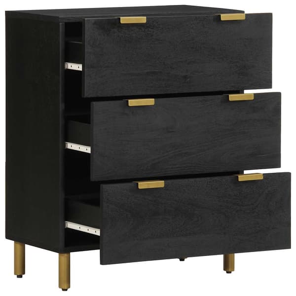 vidaXL skab, sort, 60x33x75 cm, træbaseret materiale