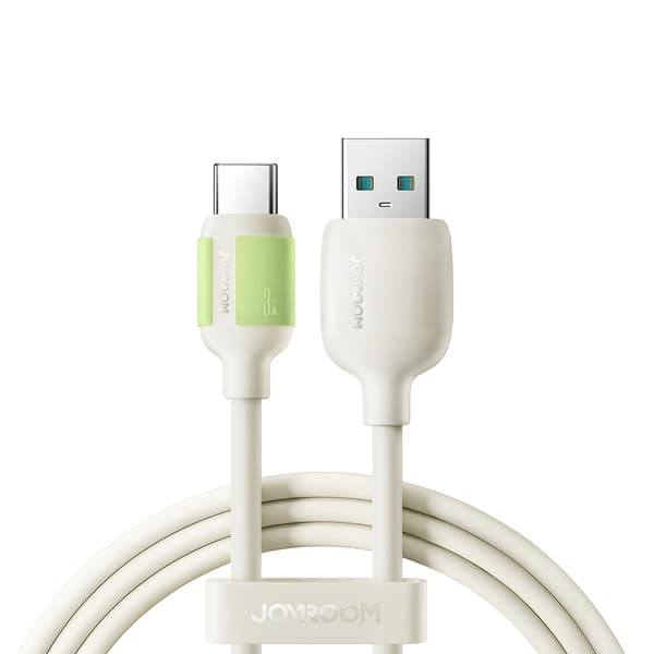 USB-A - USB-C kabel med fluorescerende spids 1,2 m - beige