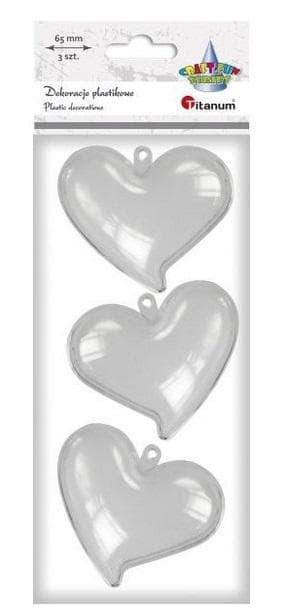 Plast hjerteforme 65x58x40mm 3 stk.
