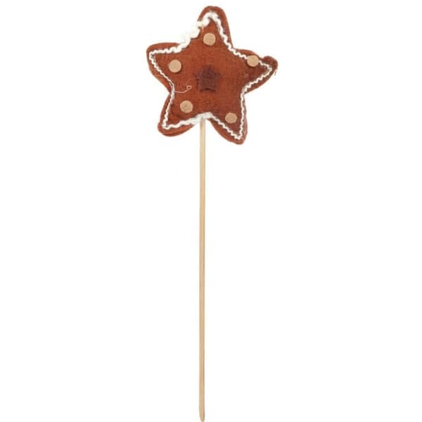 GINGERBREAD STAR filtspade i brun farve