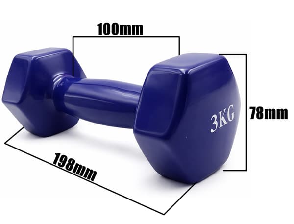 Belagd gjutjärnshantel 3 kg