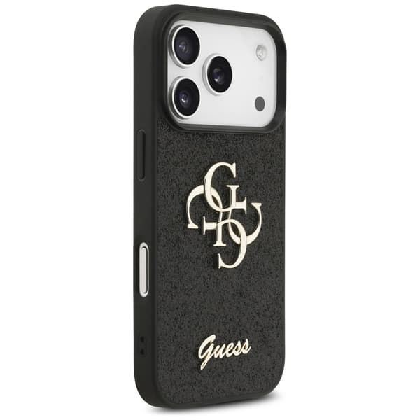 Guess Fixed Glitter Big 4G cover til iPhone 17 Pro, sort
