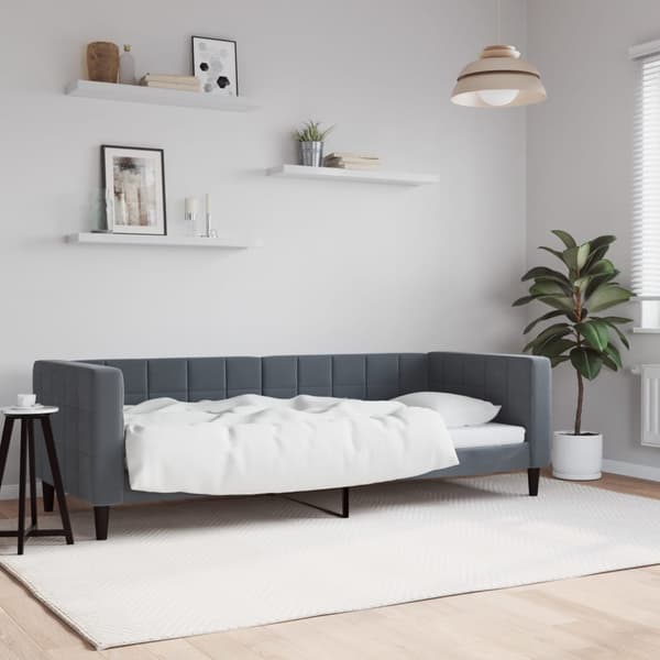 vidaXL Bäddsoffa mörkgrå 80x200 cm sammet