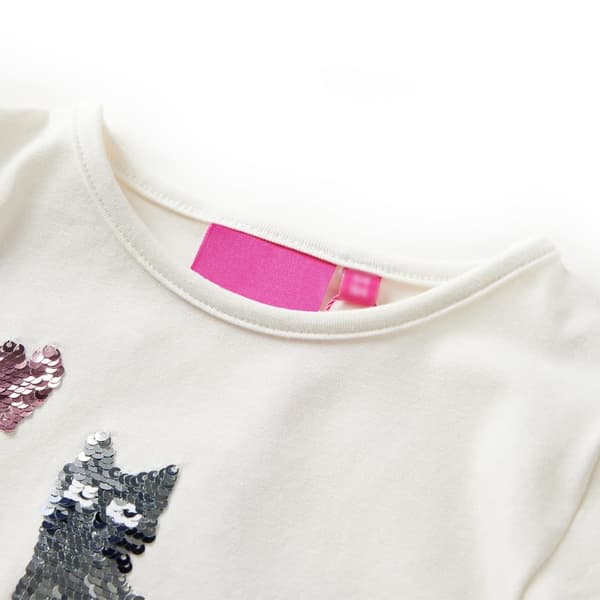 Barn långärmad T-shirt, ecru, 104