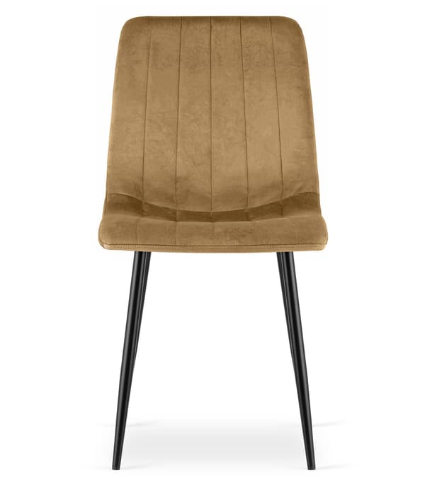 LAVA stol - brun sammet / svarta ben x 2